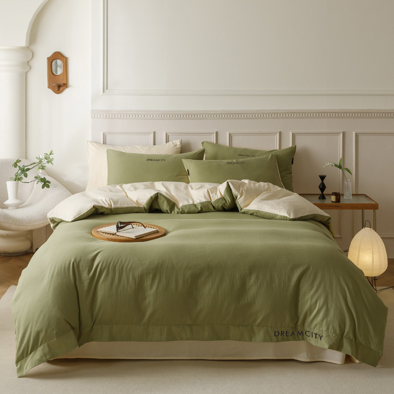 2025新款拼色刺绣40支全棉四件套--凯莉系列