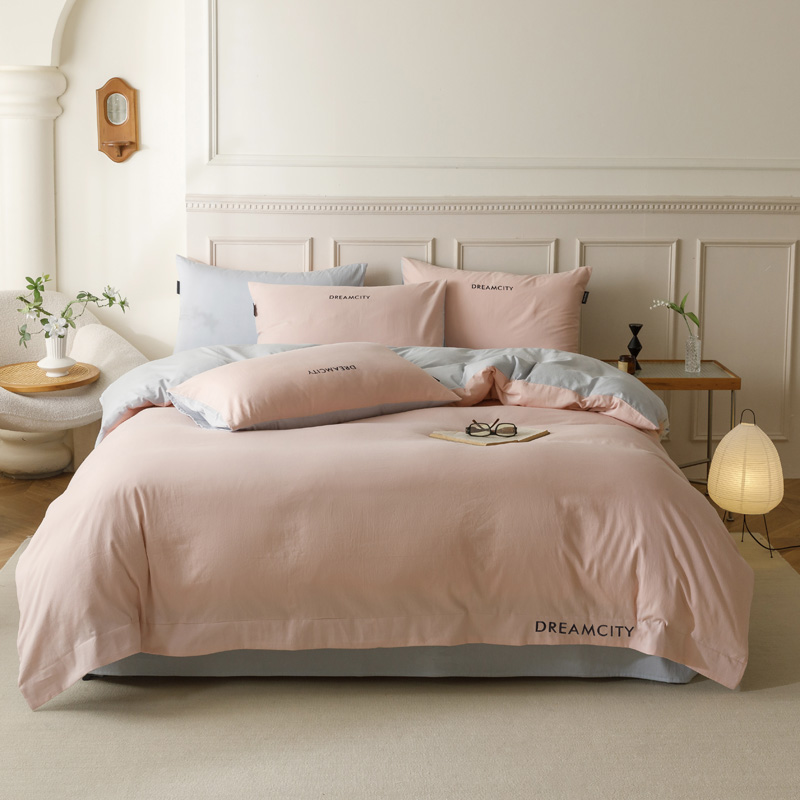 2025新款拼色刺绣40支全棉四件套--凯莉系列