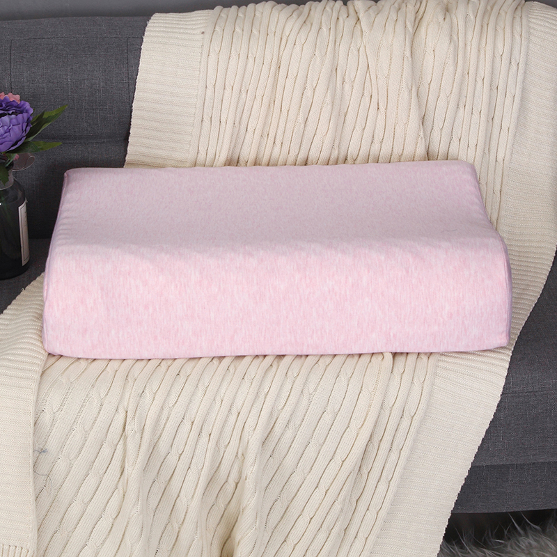 2021新款彩棉乳胶枕头枕芯 粉色曲线波浪40*60*10*12±2