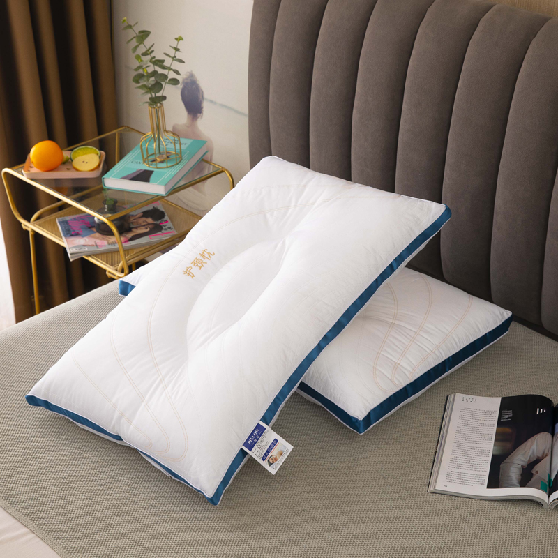 2021新款韩式立体护颈枕头枕芯 蓝边护颈枕