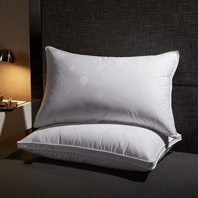 2020新款3全棉60s贡缎羽绒枕头枕芯（48*74cm/只） 白色
