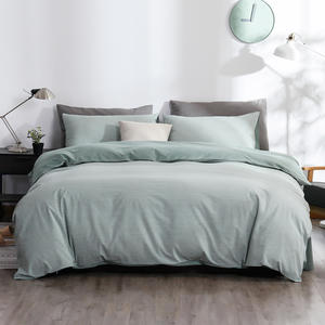 全棉色织水洗棉四件套－兰色 1.8m（6英尺）床 小条纹-绿色