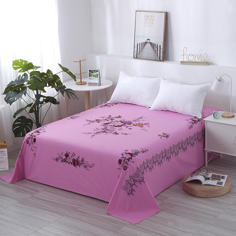 2024新款纯棉国民单品床单系列 200cmx230cm 国色天香-粉色