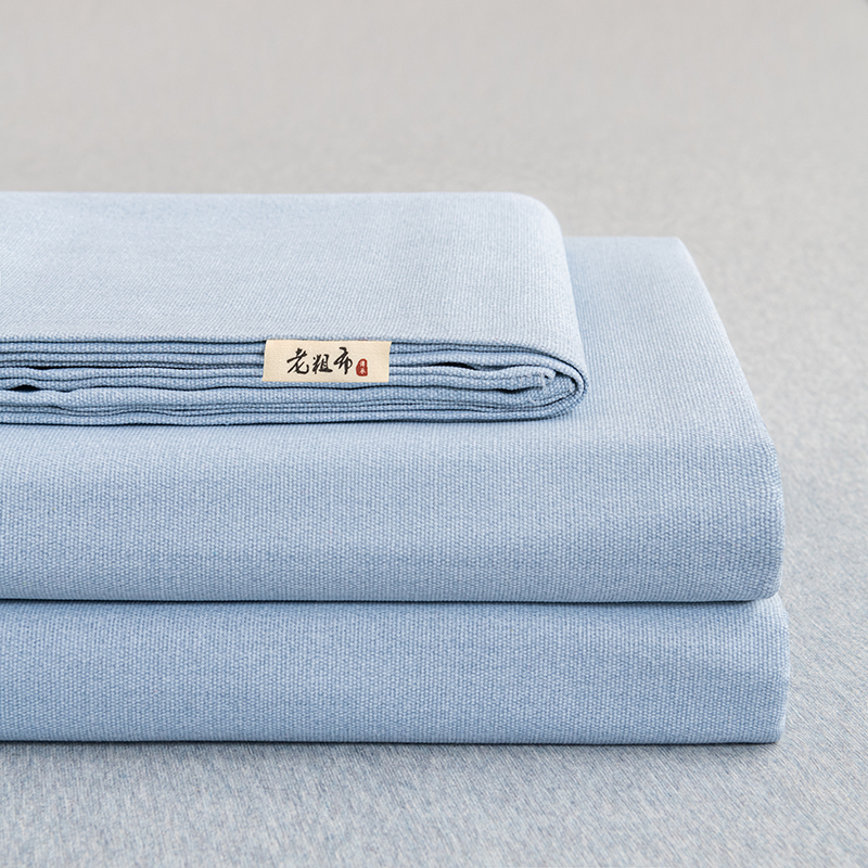 2024新款全棉老粗布床单系列 120x230cm单件床单 浅蓝