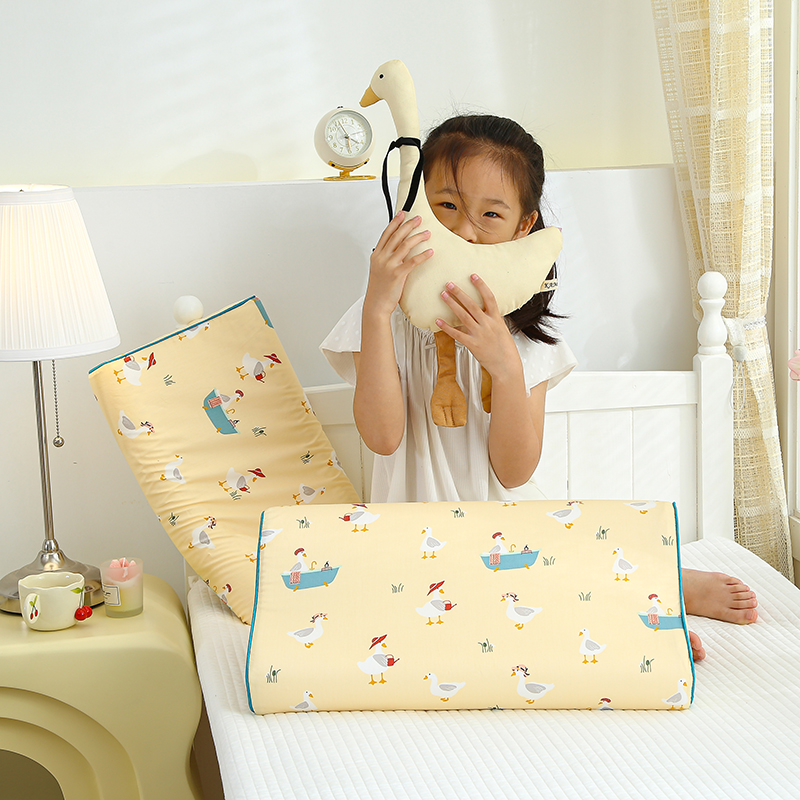 2023新款A类全棉儿童乳胶枕头枕芯 加油鸭-乳胶枕（含内外套）27*44cm/只