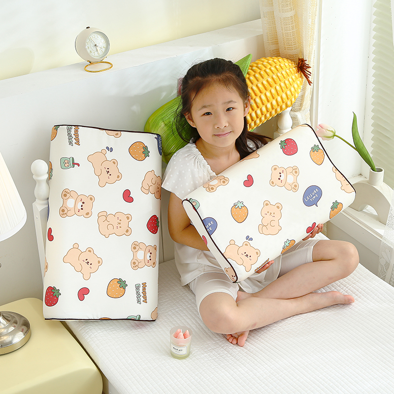 2023新款A类全棉儿童乳胶枕头枕芯 草莓熊-乳胶枕（含内外套）27*44cm/只