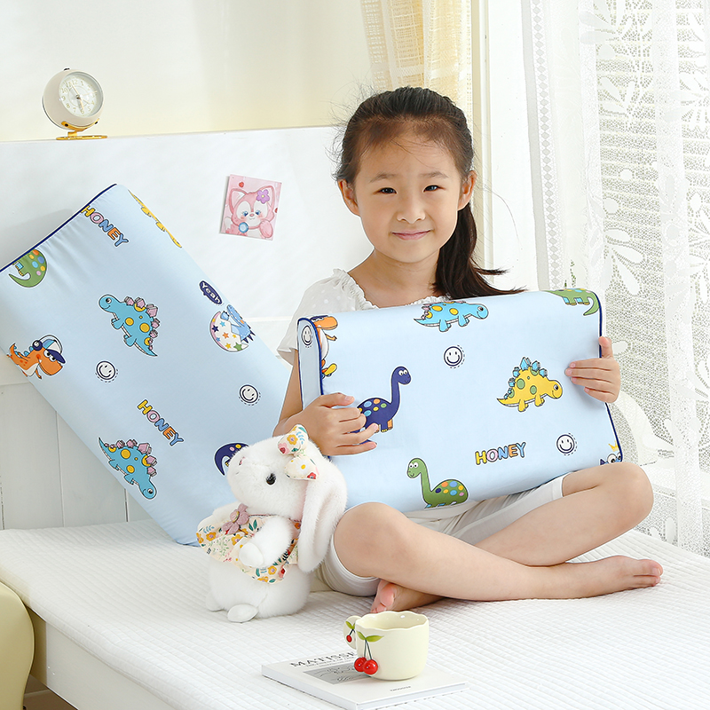 2023新款A类全棉儿童乳胶枕头枕芯 快乐恐龙-乳胶枕（含内外套）30*50cm/只
