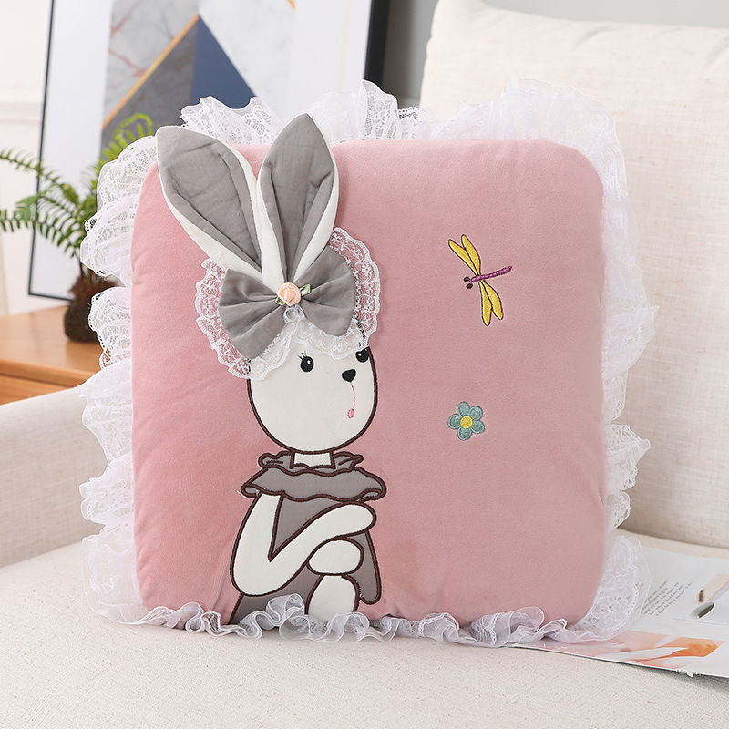 2022新款黛丽兔四季被多功能便携抱枕被 糖果150cm 粉色
