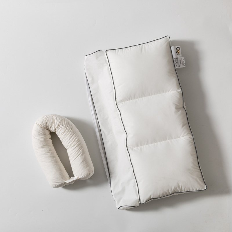 逸寐多功能二合一护颈枕 可水洗机洗多功能时尚潮流乳胶枕芯枕头 本白