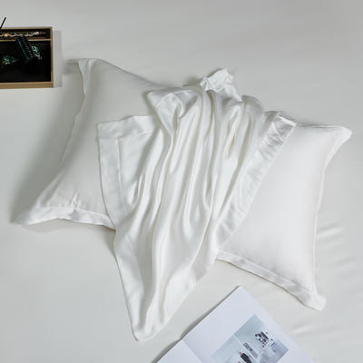 2022新款60s天丝纯色单品枕套（信封款） 48x74cm/对 本白