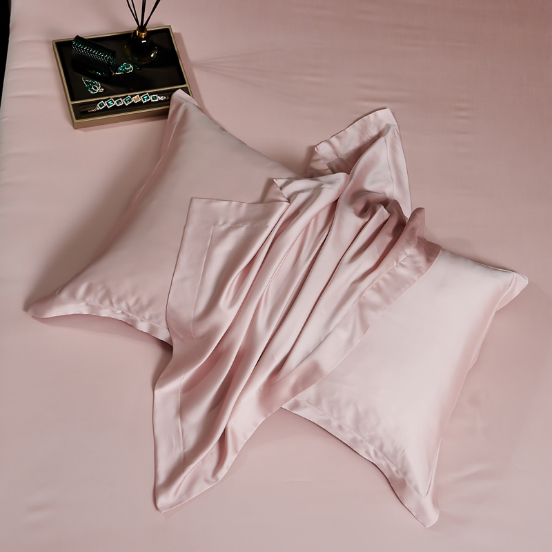 2022新款60s天丝纯色单品枕套（信封款） 48x74cm/对 香槟粉