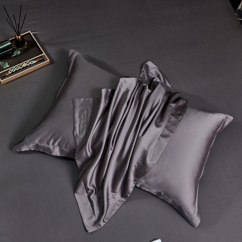 2022新款60s天丝纯色单品枕套（信封款） 48x74cm/对 烟云灰