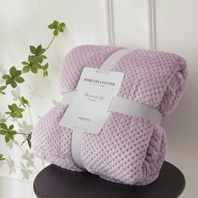 2023新款贝贝绒卷边款毛毯（单层双面）空调毯多功能盖毯子 100*150cm 贝贝绒-浅紫