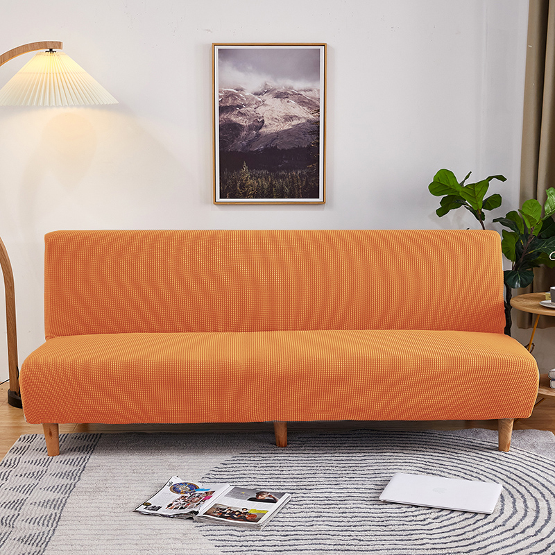 2021新款玉米粒系列—松紧款沙发床套 中号：160-190cm 香桔橙