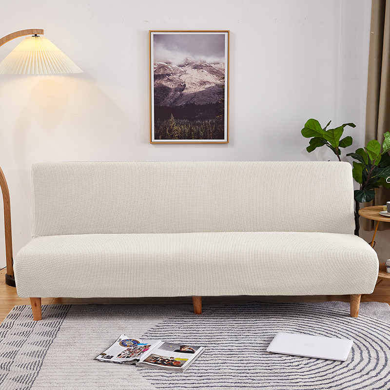 2021新款玉米粒系列—松紧款沙发床套 中号：160-190cm 奶白