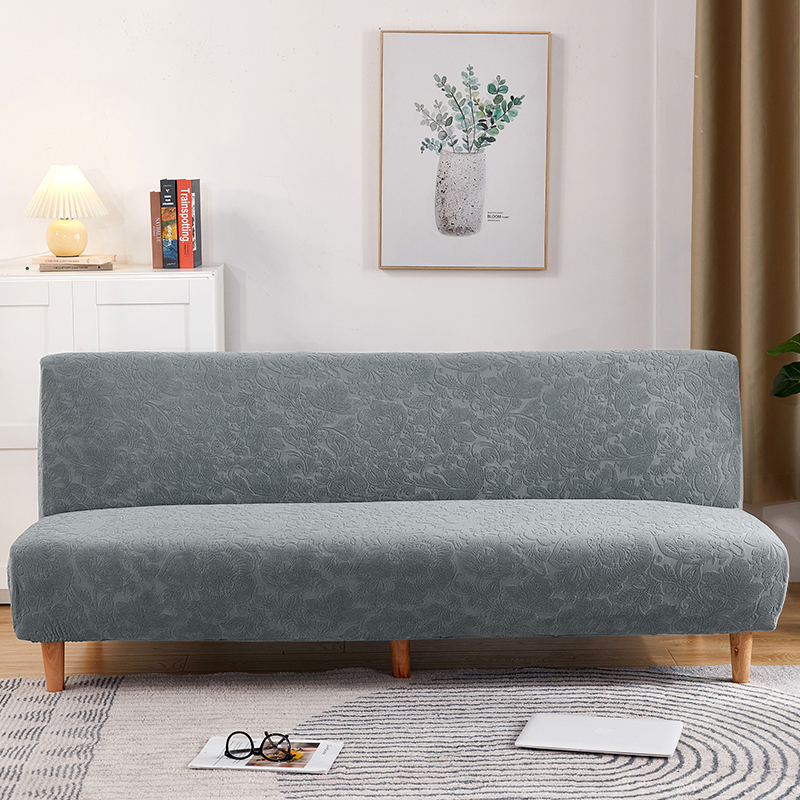 2022新款毛圈雕花系列—松紧款沙发床套 中号160-190cm 欧式花浅灰