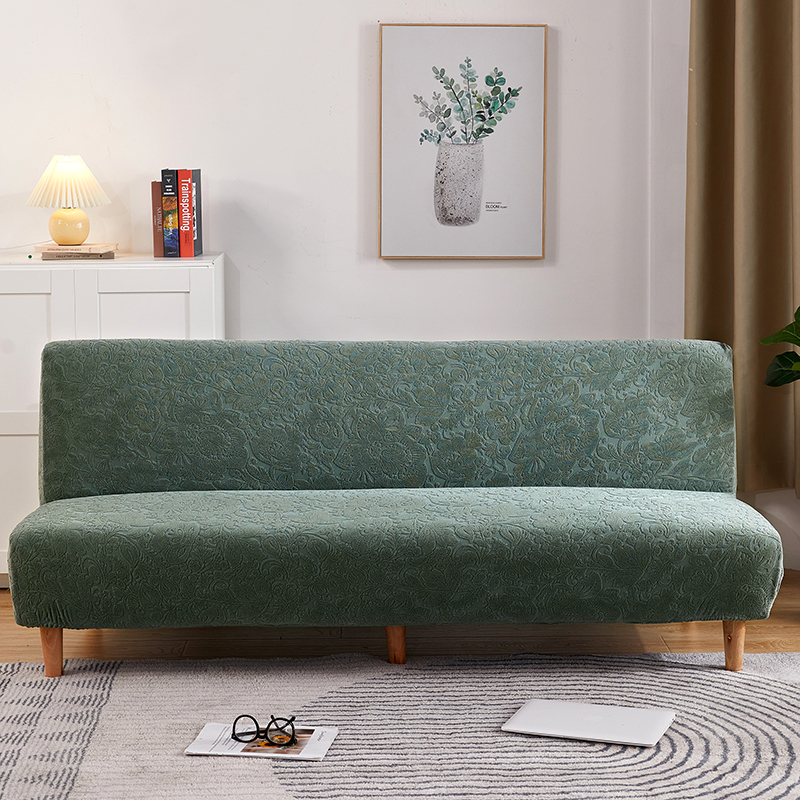 2022新款毛圈雕花系列—松紧款沙发床套 中号160-190cm 欧式花青色-4Z