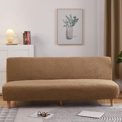 2022新款毛圈雕花系列—松紧款沙发床套 大号190-210cm 欧式花驼色-4Z