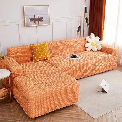 2022新款爆米花系列—全包款沙发套 单人 90-140cm 蜜橙