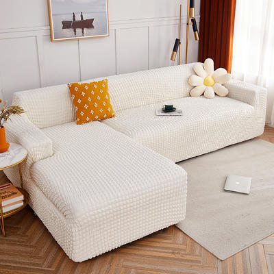 2022新款爆米花系列—全包款沙发套 单人 90-140cm 乳白