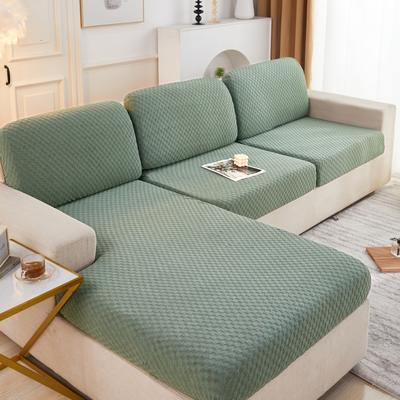 2022新款毛圈雕花系列—沙发坐垫套（风格一） M码（长65-100*宽45-65*厚5-20cm） 青色格子
