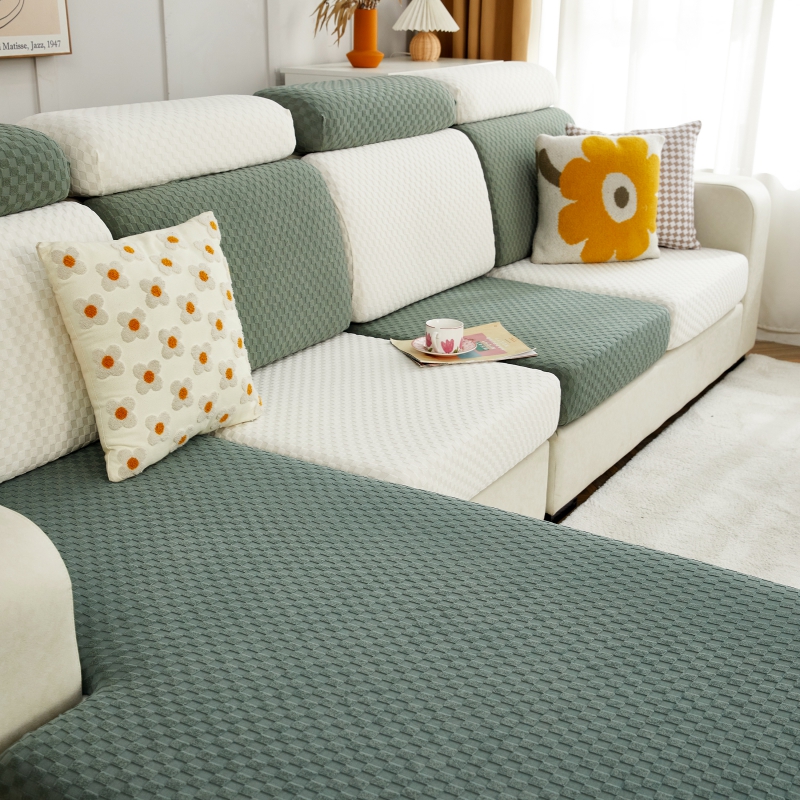 2022新款毛圈雕花系列—沙发坐垫套（风格二） M码（长65-100*宽45-65*厚5-20cm） 格子-拼色2