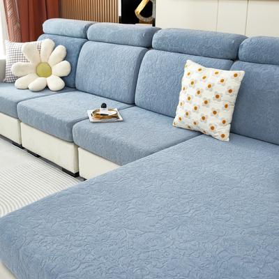 2022新款毛圈雕花系列—沙发坐垫套（风格二） M码（长65-100*宽45-65*厚5-20cm） 欧式花-浅灰