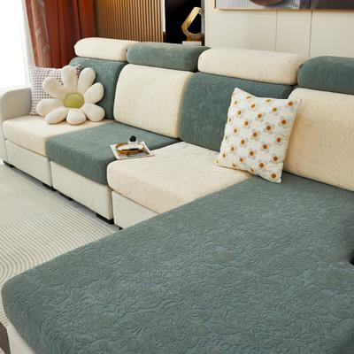 2022新款毛圈雕花系列—沙发坐垫套（风格二） M码（长65-100*宽45-65*厚5-20cm） 欧式花-拼色1