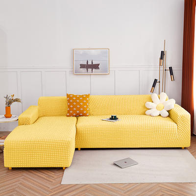 2022新款爆米花系列—全包款沙发套 单人 90-140cm 柠檬黄