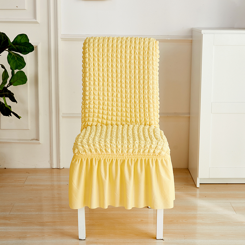 2022新款爆米花系列—裙边椅子套（无扶手椅子通用） 柠檬黄
