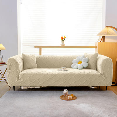 2022新款加厚亲肤牛奶绒系列三人沙发套 单人：90-140cm 杏仁黄