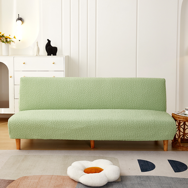 2023新款浮雕提花纯色系列松紧款沙发床套 均码：160-190cm 薄荷绿