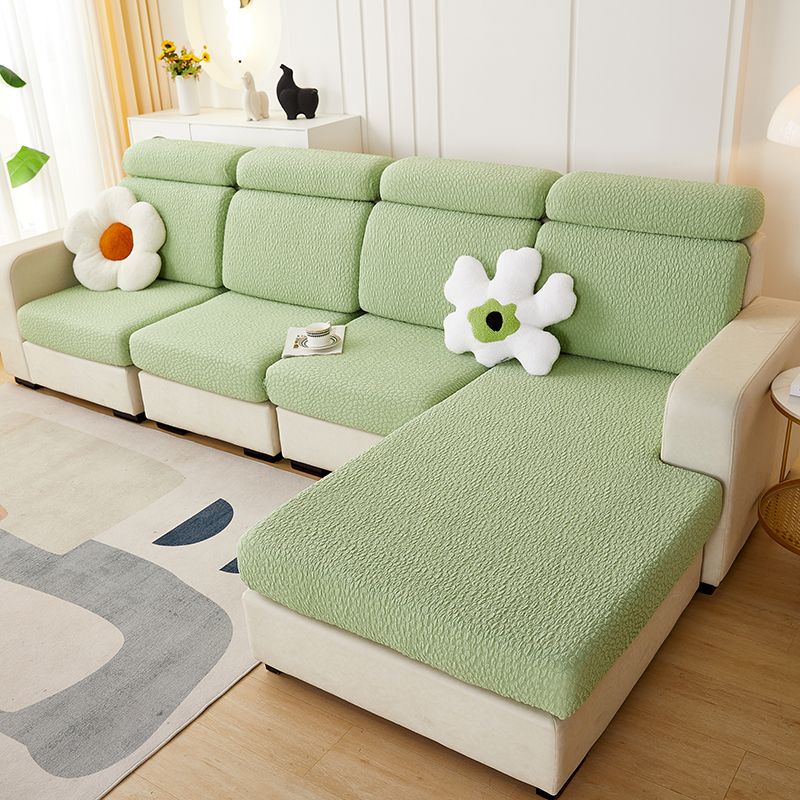 2023新款浮雕提花纯色系列沙发坐垫套 M码：宽50-70长75-120高5-20cm 薄荷绿