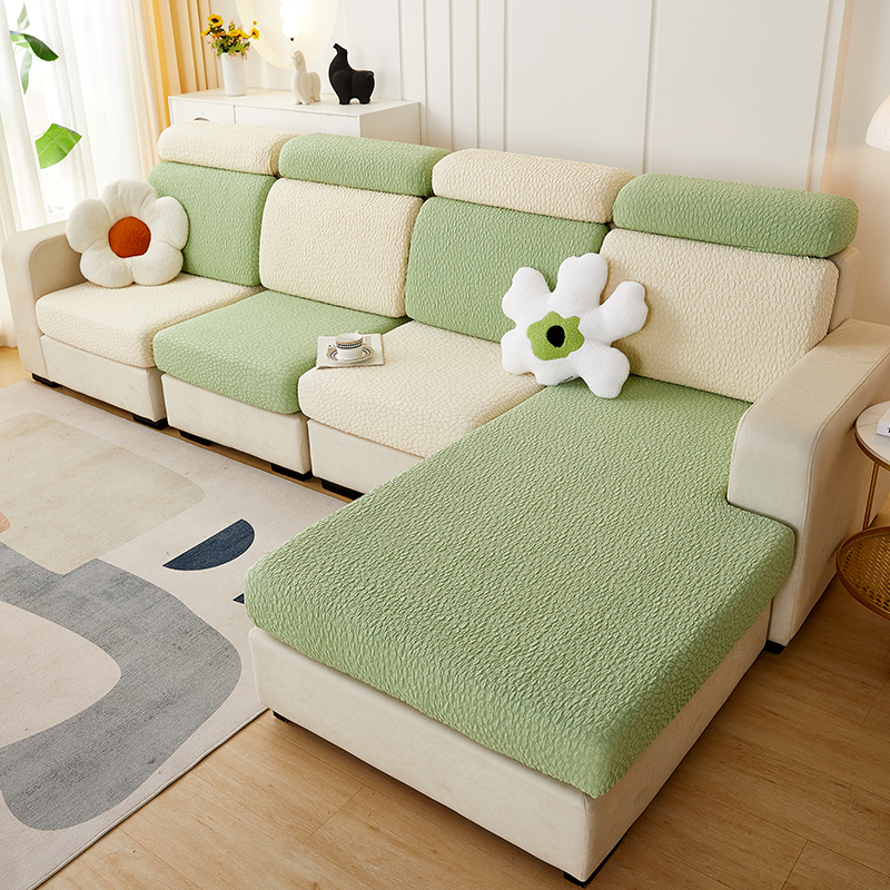 2023新款浮雕提花纯色系列沙发坐垫套 M码：宽50-70长75-120高5-20cm 拼色1