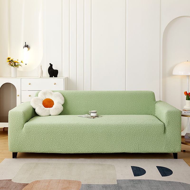 2023新款浮雕提花纯色系列三人沙发套 单人位：90-145cm 薄荷绿