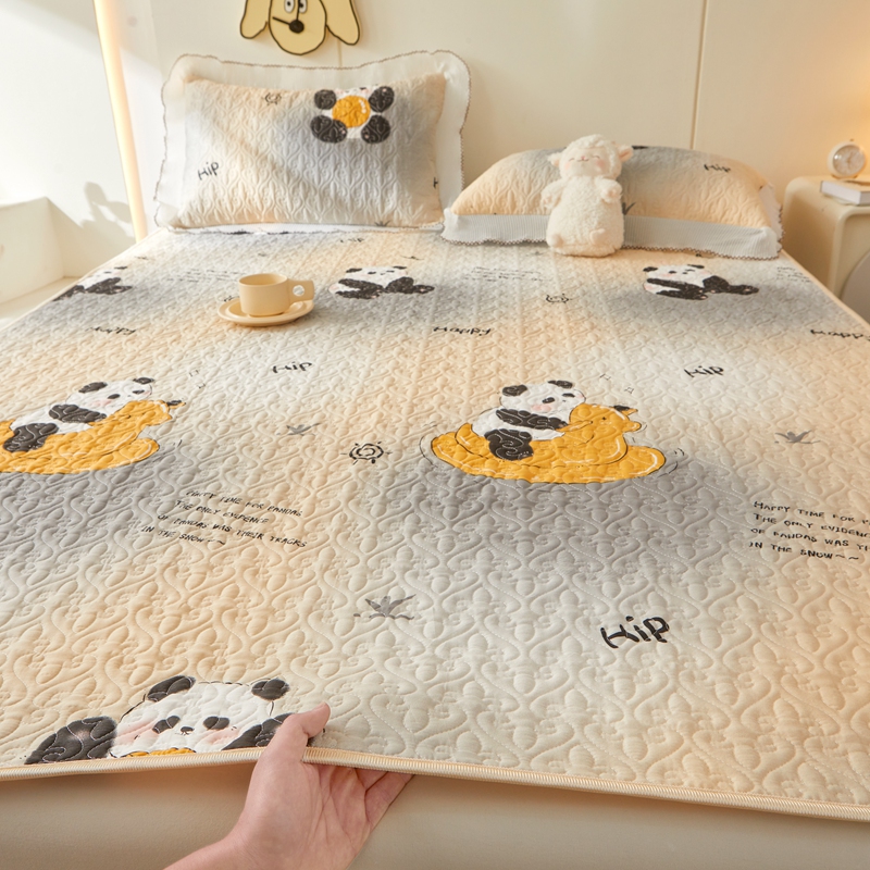 2024新款全棉床垫夹棉床护垫床褥子 纯棉榻榻米床盖两款-床护垫床褥 0.9*2米 熊猫乐园