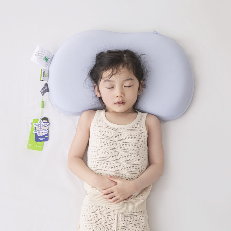 2023新款天雪丝硅胶枕头枕芯 蓝色硅胶-儿童枕54*34*6cm