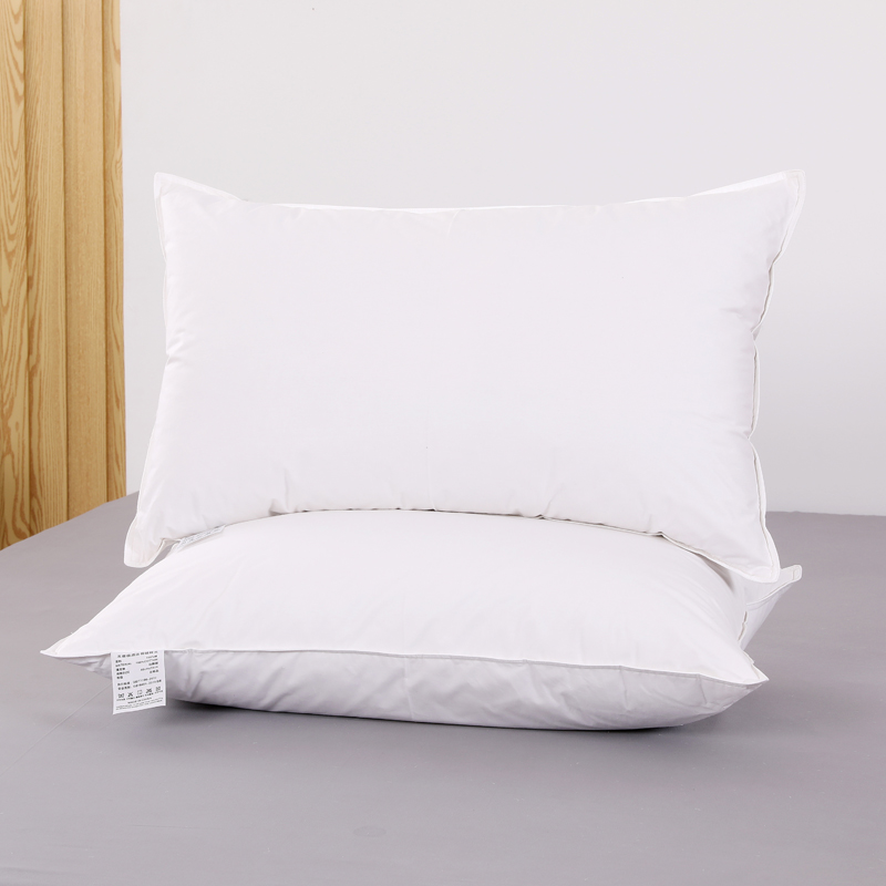 2021新品热款全棉双针工艺羽绒枕鹅绒枕头枕芯 48x74 低枕 白色/只