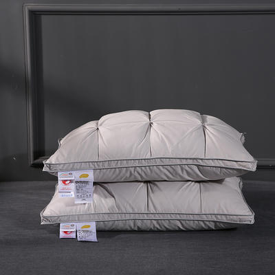 2021热款全棉羽绒枕面包款白鹅绒枕芯枕头 48x74 低枕灰色