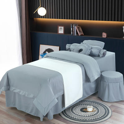 2021新款荷兰尼美容床罩系列四件套 185*70方头床罩四件套 深灰色