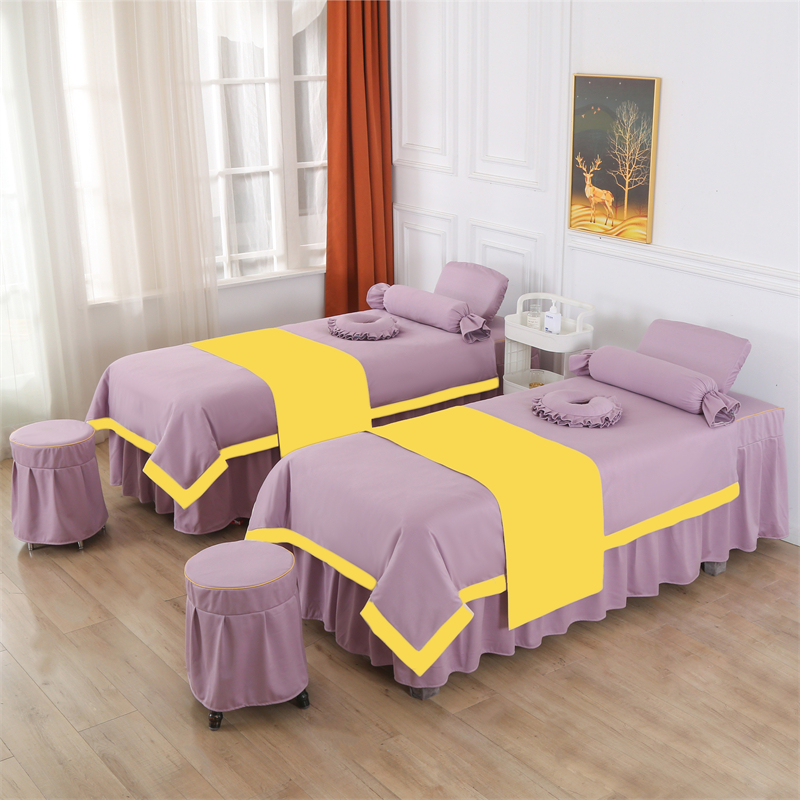2022新款加厚荷兰尼美容床罩系列四件套 190*70-80通用床单款四件套 紫色
