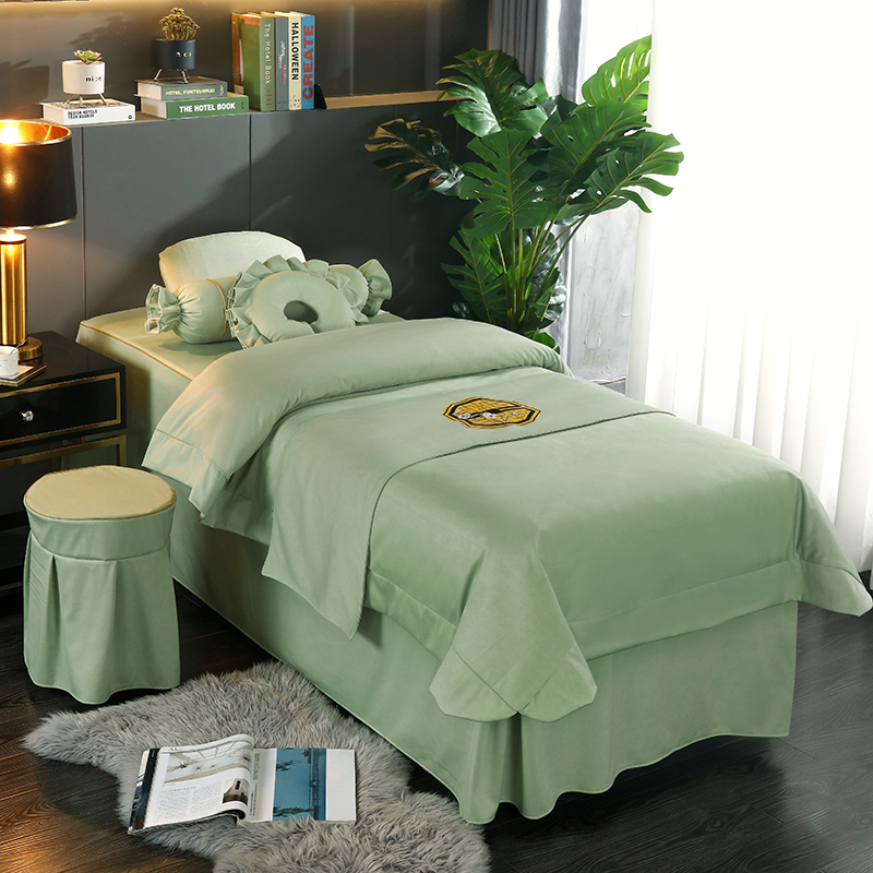 2021新款澳洲莫兰尼美容床罩四件套--格调 70*185方头床罩四件套（包含被芯） 格调-果绿
