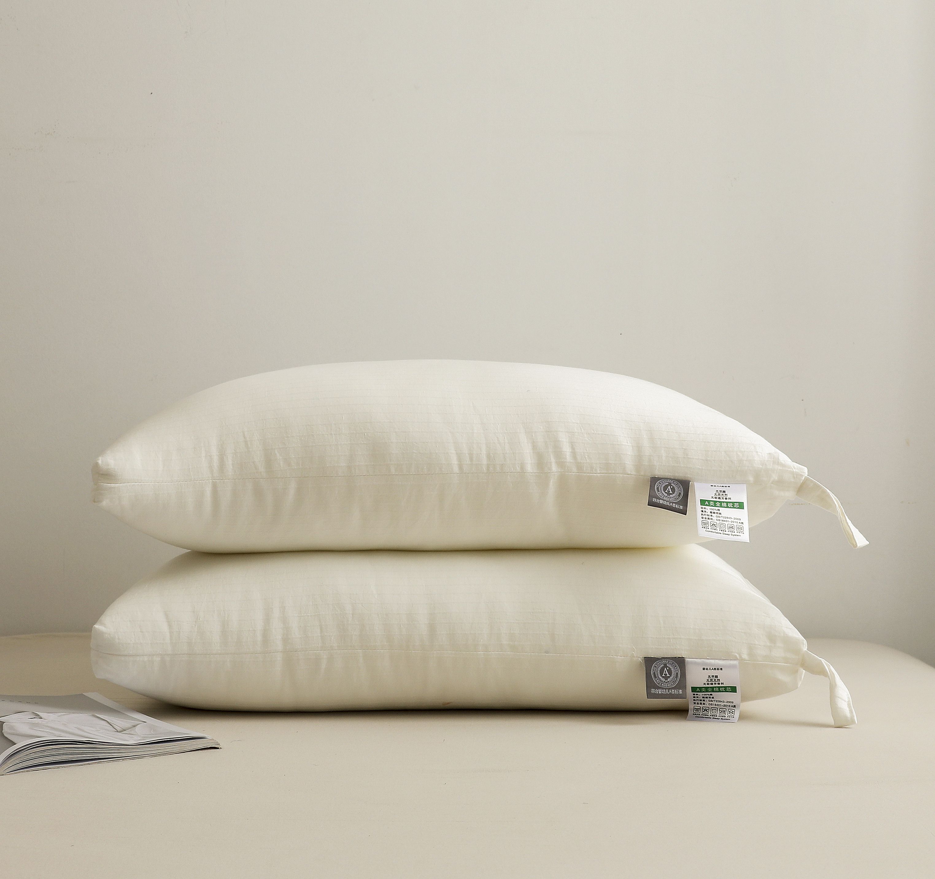 2021新款全棉枕头枕芯 白色 48x74cm 一只装