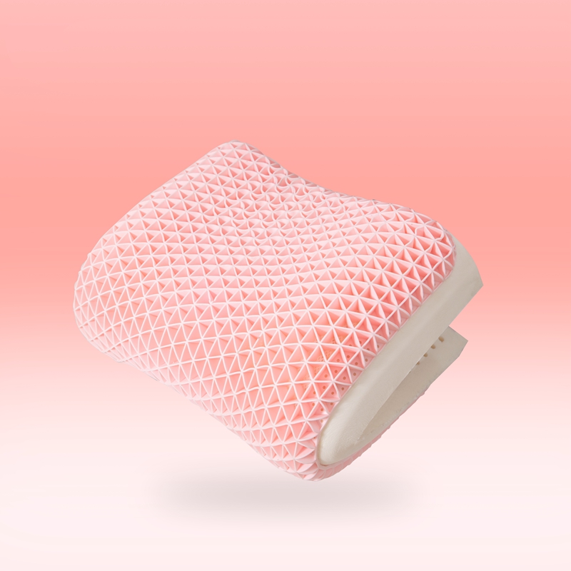 TPE乳胶复合枕柔软舒适弹性果胶枕透气枕防螨虫释分压枕三角款 粉色裸枕+内套