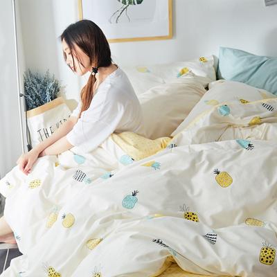 2019新款-小清新全棉四件套 床单款2.0m（6.6英尺）床 菠萝蜜
