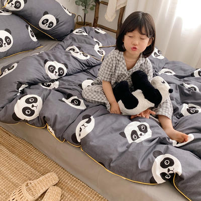 2019新款-嵌绳工艺款四件套（拍摄风格1） 床单款三件套1.2m（4英尺）床 可爱熊猫