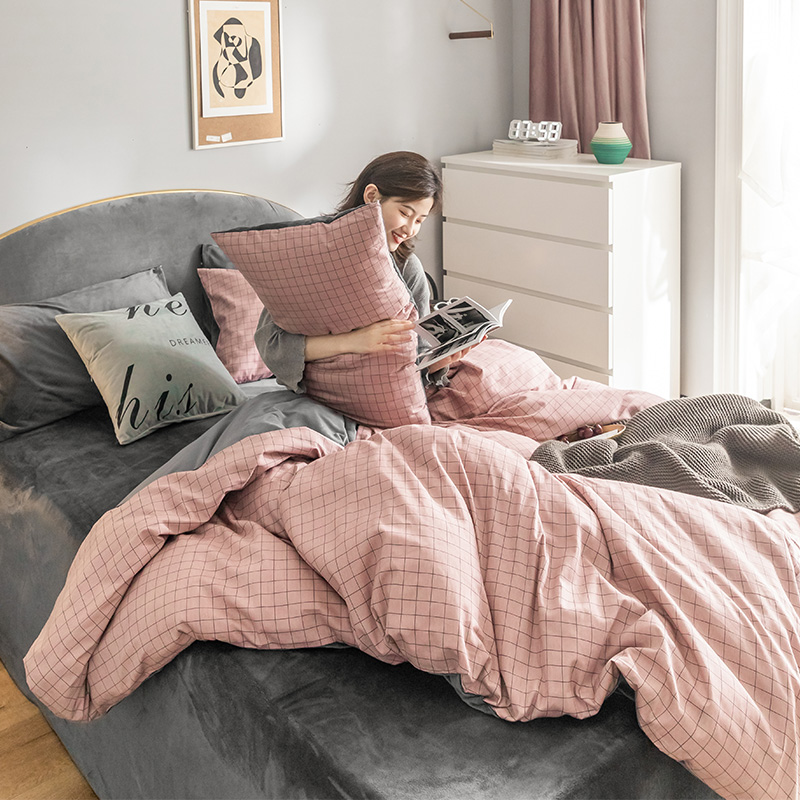 2019新款-全棉+水晶绒棉绒四件套 床单款三件套1.2m（4英尺）床 晴天