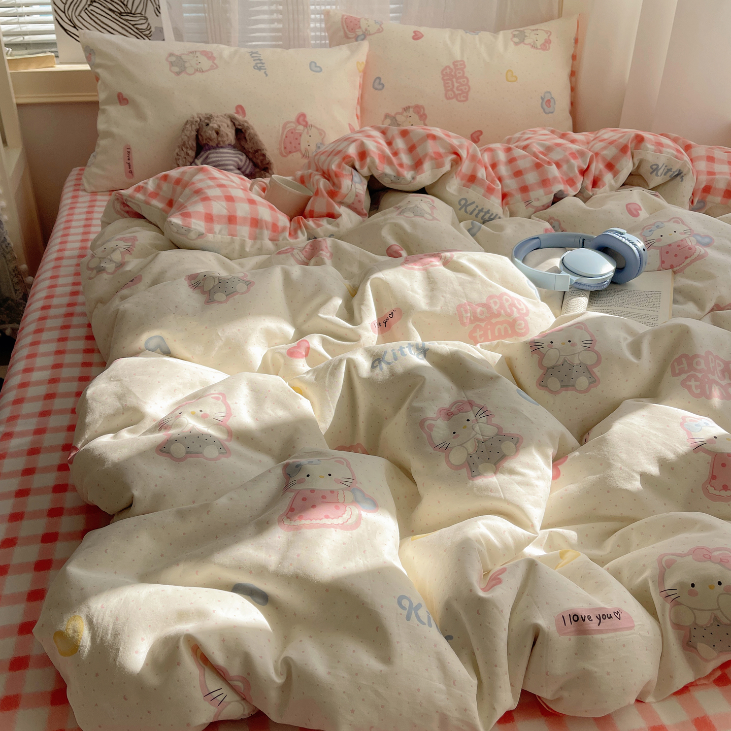 2026新款全棉卡通印花可爱小猫四件套