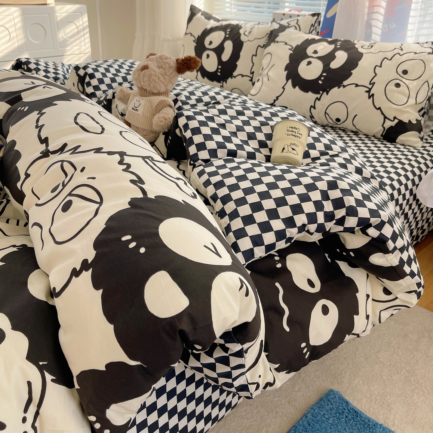 2026新款全棉小清新印花四件套 贪玩家族