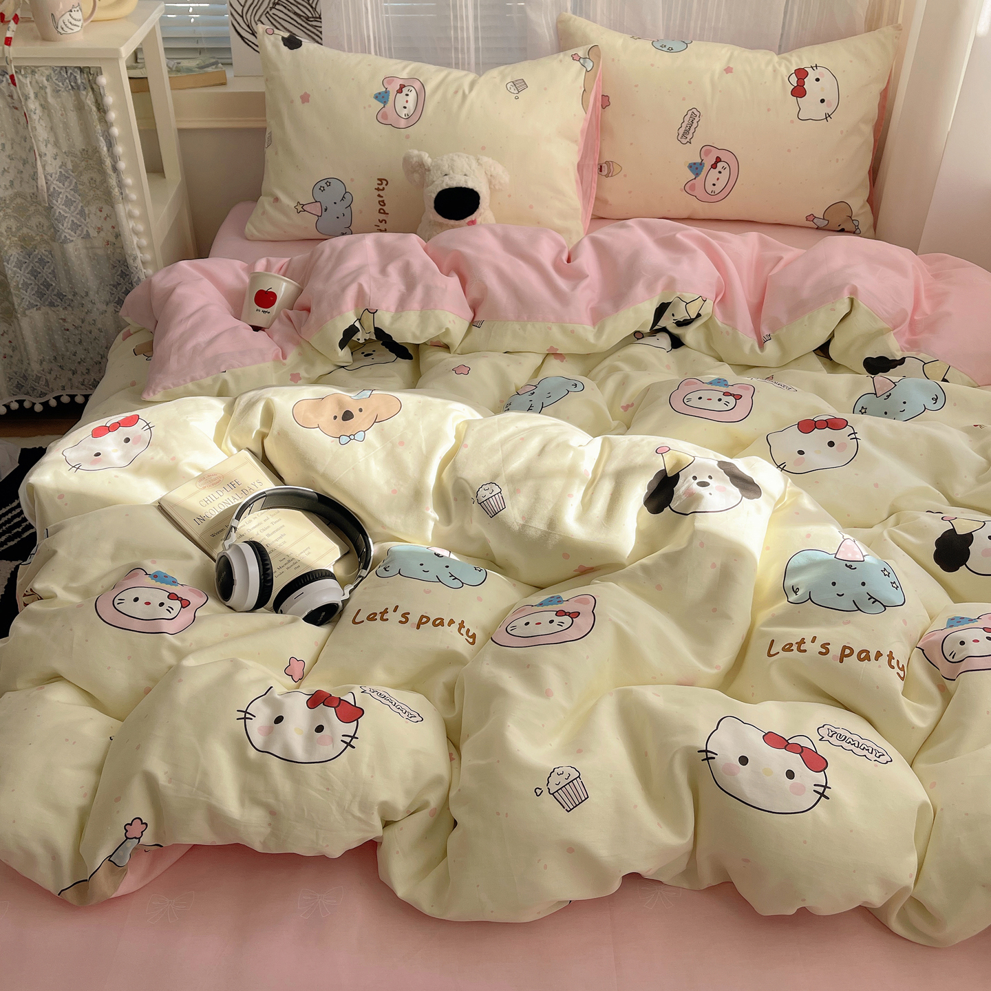 2026新款全棉卡通印花可爱小猫四件套